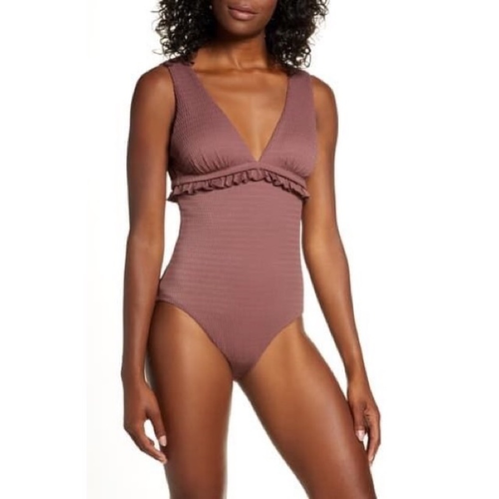 Chelsea28 Ruffle Trim One-Piece Swimsuit
